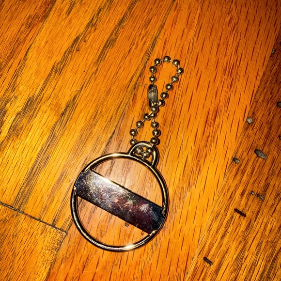 Coach Orange and Silver Logo Keychain - Picture 2 of 2